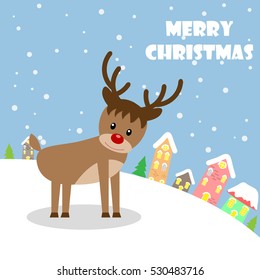 Cute reindeer design,Merry Christmas.