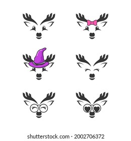 Cute Rentierseitendesign, Vektorvorlage