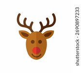 Cute Reindeer Face Vector Illustration for Christmas and Holiday Season