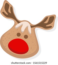 Cute reindeer gingerbread vector. Christmas cookies illustration.