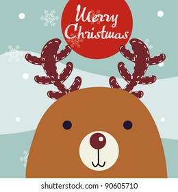 Cute Reindeer with greeting