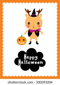 cute reindeer halloween card