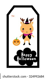 cute reindeer halloween tag
