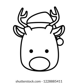 cute reindeer head christmas character