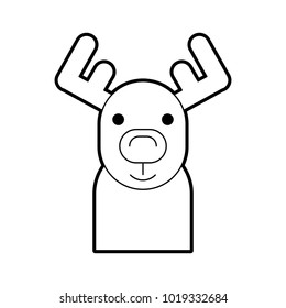 cute reindeer isolated icon