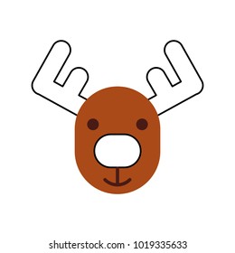 cute reindeer isolated icon