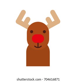 cute reindeer isolated icon