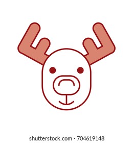 cute reindeer isolated icon
