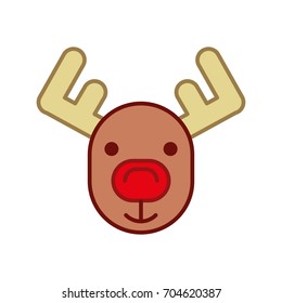 cute reindeer isolated icon