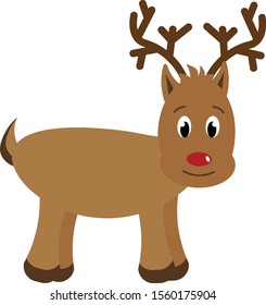 cute reindeer with red nose