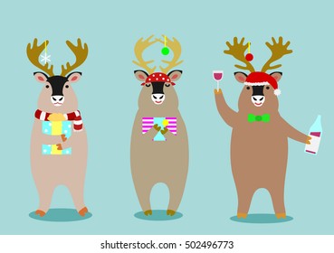 cute reindeer set
