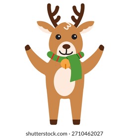 Cute Reindeer Standing Pose. vector illustration