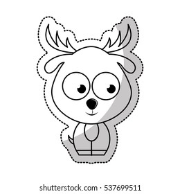 cute reindeer tender character vector illustration design