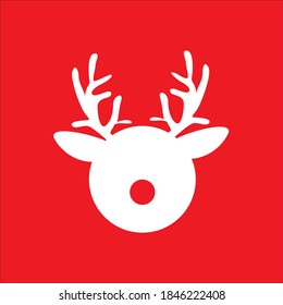 Cute Reindeer Vector perfect for Christmas Greeting Designs Party Celebration Gift Ideas Logo Minimalist 