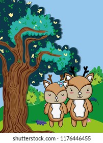 cute reindeers animal
