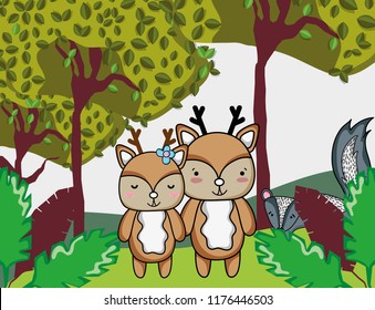 cute reindeers animal