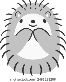 A cute, relaxed, hand-drawn hedgehog. Perfect for creating a casual and stylish impression. Vector illustration.