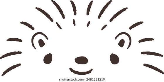 A cute, relaxed, hand-drawn hedgehog. Perfect for creating a casual and stylish impression. Vector illustration.