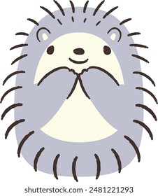 A cute, relaxed, hand-drawn hedgehog. Perfect for creating a casual and stylish impression. Vector illustration.