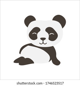 Cute entspannte panda flache Illustration. Vektor.