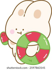 Cute Relaxing Chilling Character Rabbit Summer