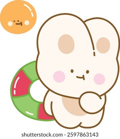 Cute Relaxing Chilling Character Rabbit Summer