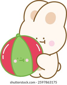 Cute Relaxing Chilling Character Rabbit Summer