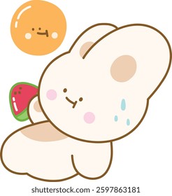 Cute Relaxing Chilling Character Rabbit Summer