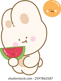 Cute Relaxing Chilling Character Rabbit Summer