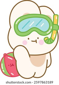 Cute Relaxing Chilling Character Rabbit Summer