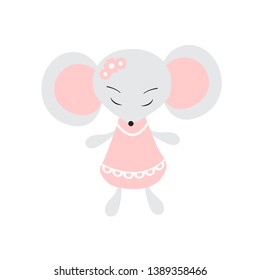 Cute relaxing rat mouse. Vector