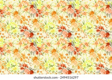 cute repeated seamless pattern of flower on a background for textile printing 
