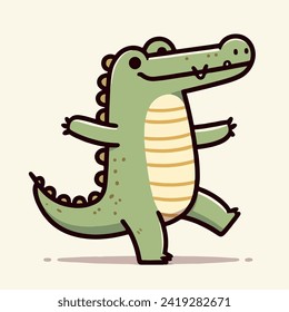 cute reptile crocodile cartoon character mascot