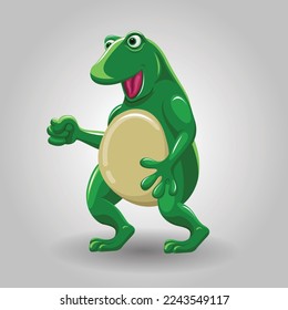 Cute reptile frog Cartoon mascot illustration