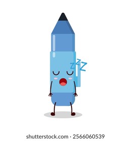 cute rest expression of blue pen cartoon character
