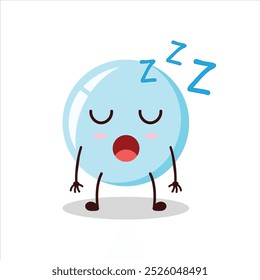 Cute rest expression of bubble cartoon character