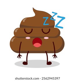 cute rest expression of chicken poop cartoon character
