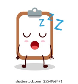 cute rest expression of clipboard cartoon character