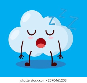 cute rest expression of cloud cartoon character
