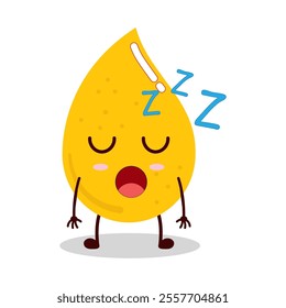 cute rest expression of gold drop cartoon character