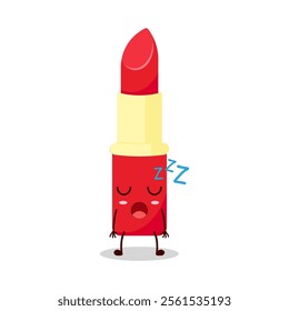 cute rest expression of lipstick cartoon character
