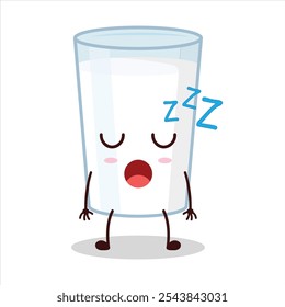 cute rest expression of milk character