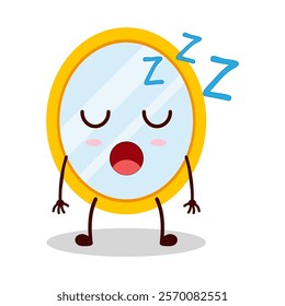 cute rest expression of mirror cartoon character
