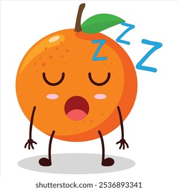 cute rest expression of orange character