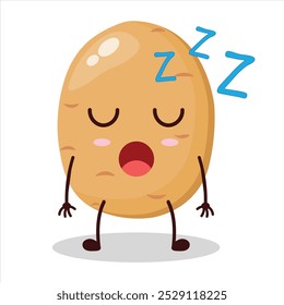 cute rest expression of potato cartoon character