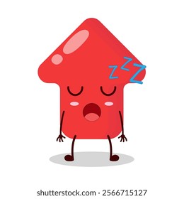 cute rest expression of red arrow cartoon character
