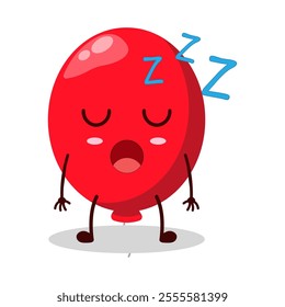 cute rest expression of red balloon cartoon character