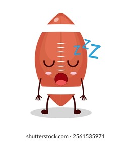 cute rest expression of rugby ball cartoon character
