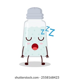 cute rest expression of salt cartoon character
