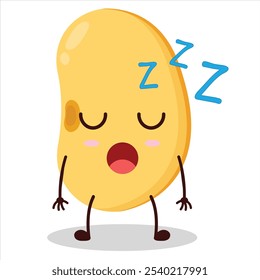 cute rest expression of soy bean character